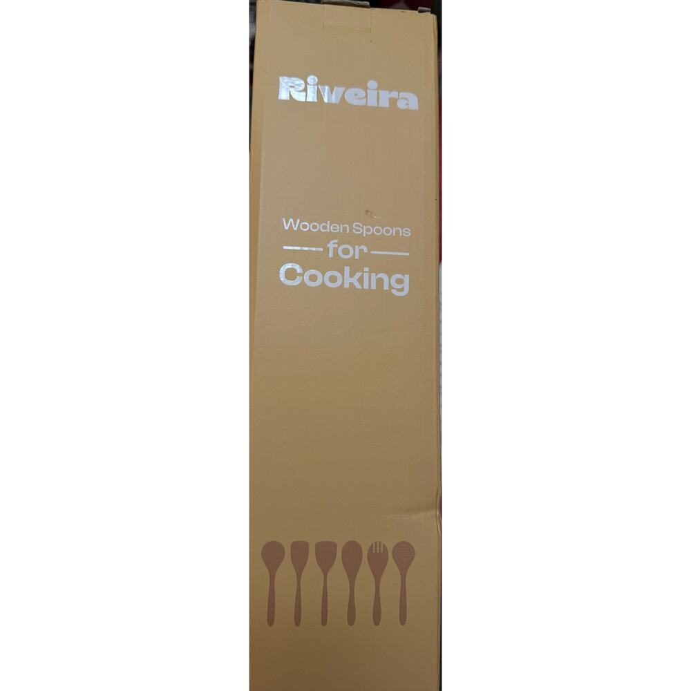 Riveira 6 Piece Kitchen Utensils Set Bamboo in Dark Brown New - Picture 2 of 2